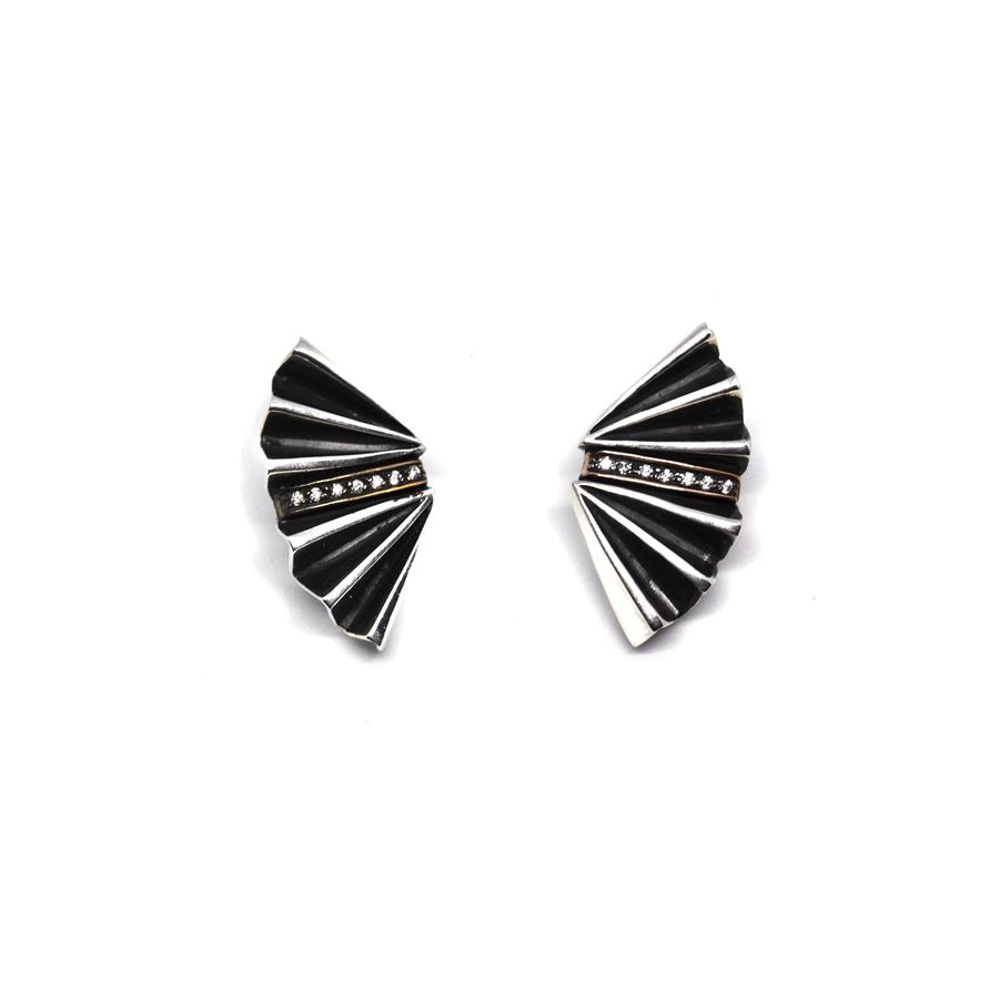 Orecchini 'Ventagli' argento<BR/>